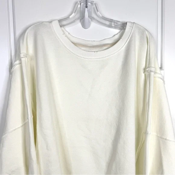 FREE PEOPLE We The Free NEW Camden Sweatshirt Size L White - Picture 4 of 12